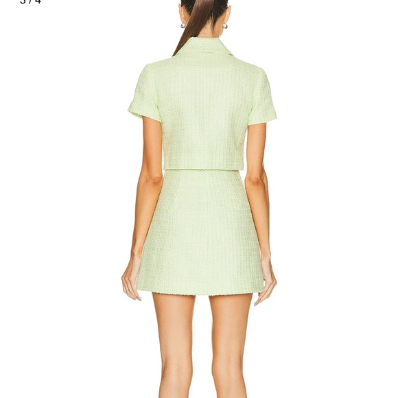 Self-Portrait Lime Boucle Mini Dress - Picture 7 of 8